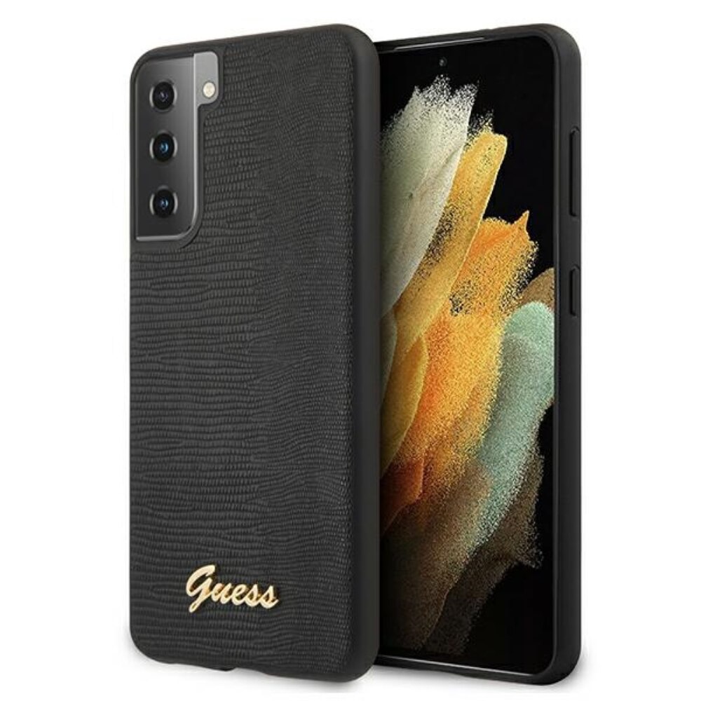 Husa de protectie Guess pentru Samsung Galaxy S21 Plus, Piele ecologica, Negru