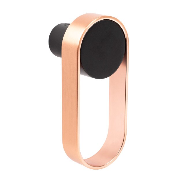 Agatatoare cuier ovala Orbit, finisaj negru mat/cupru periat, 105x45 mm