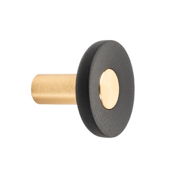 Agatatoare cuier Zoot, finisaj alama intunecata periata cu negru lacuit, D60 mm Agatatoare cuier Zoot, finisaj alama intunecata periata cu negru lacuit, D60 mm