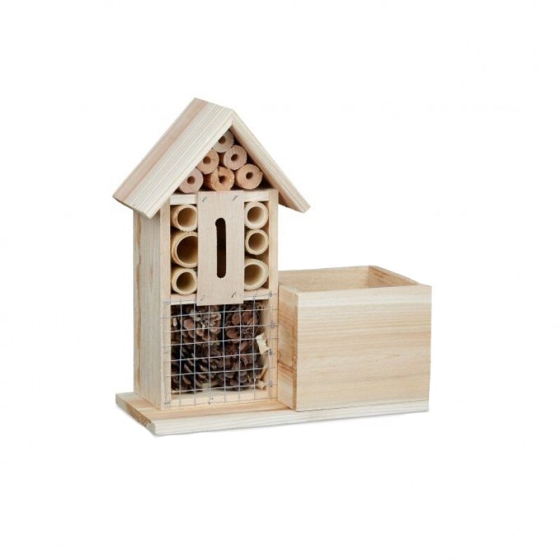 Hotel pentru Albine 2 in 1 cu Ghiveci pentru Flori, 26 x 24 cm