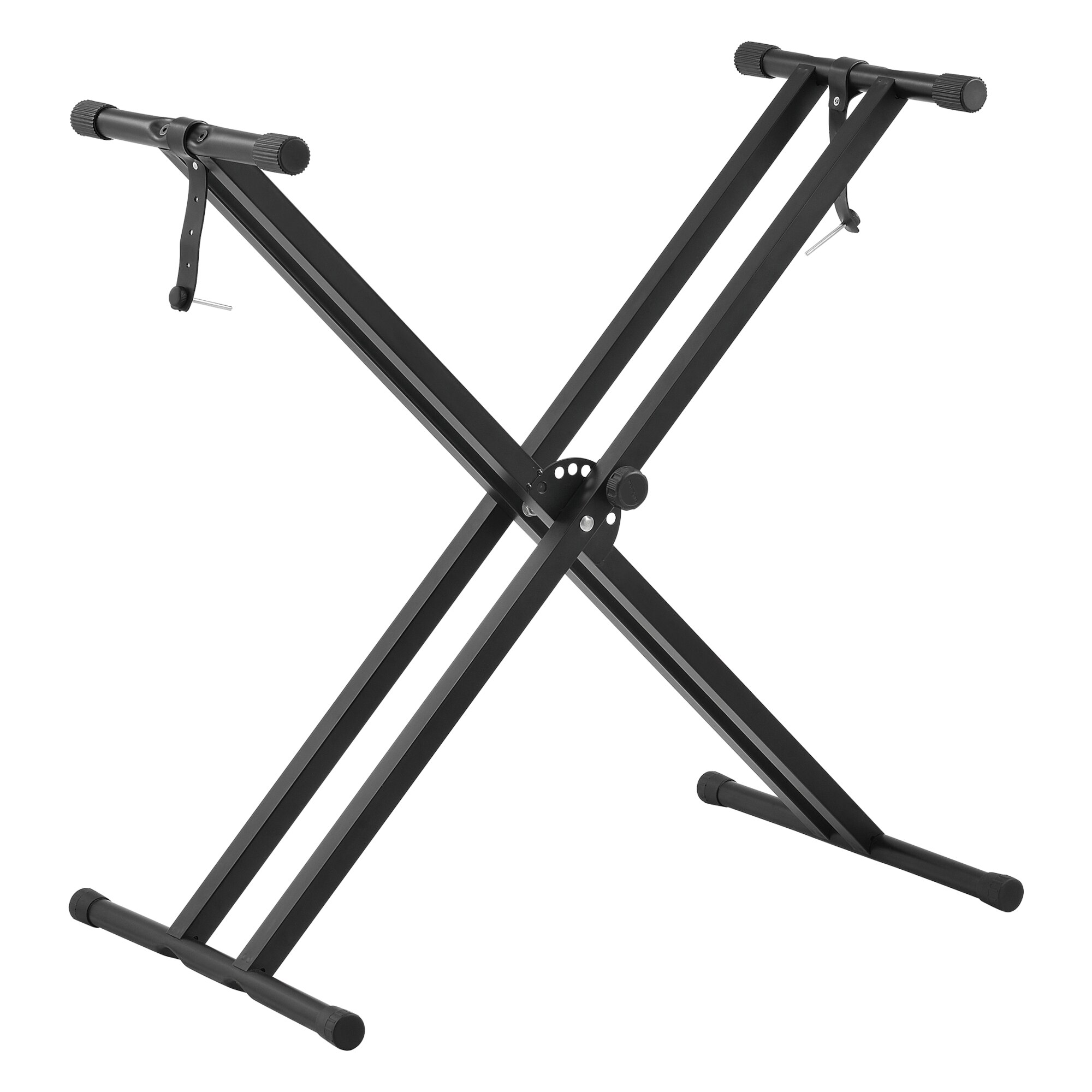 Suport pentru claviatura ACKS-3701, en.casa, 100 x 45,5 x 6 cm, 25 kg, metal, negru, cu inaltime si latime reglabile in 7 trepte