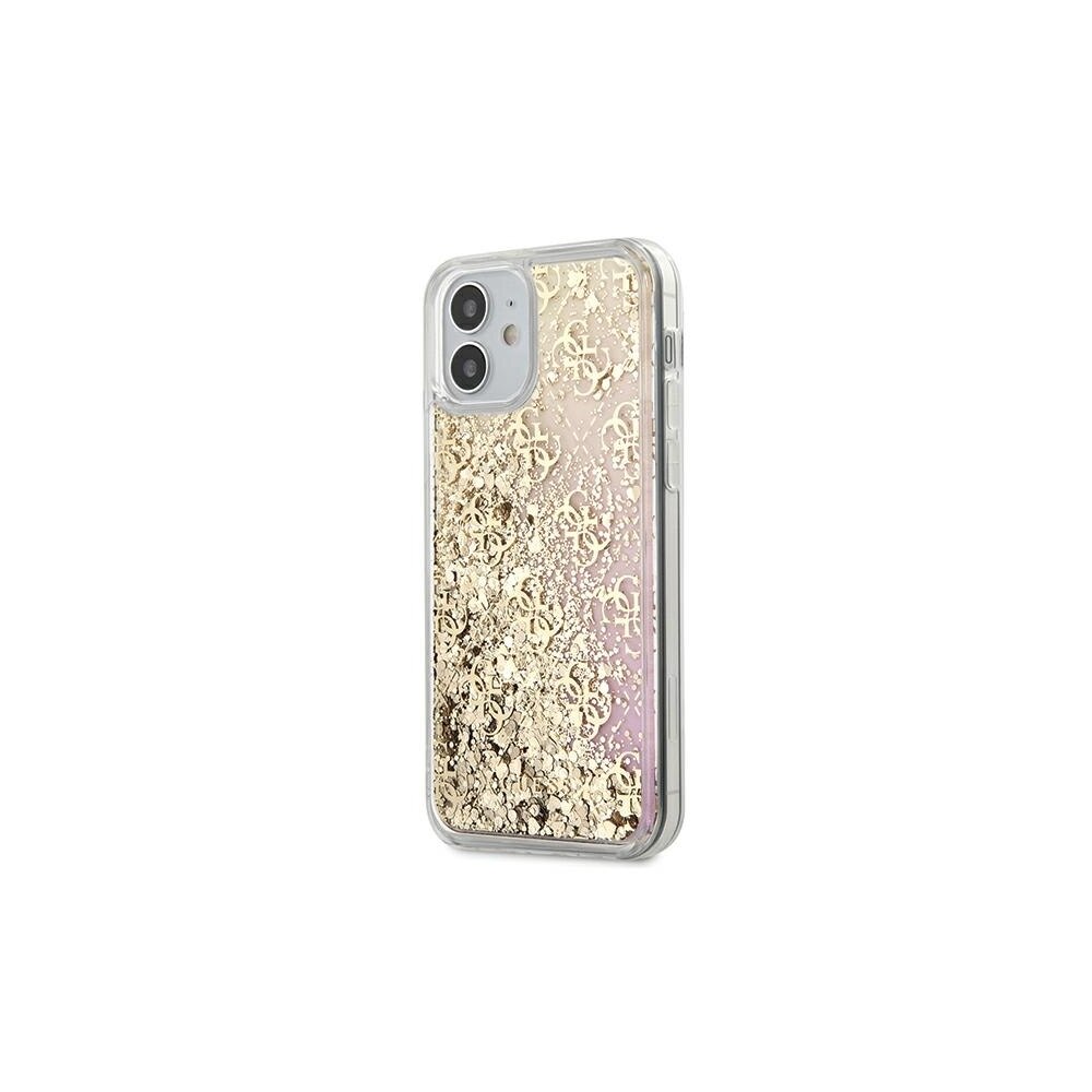 Husa de protectie Guess pentru Apple iPhone 12 Mini, Piele ecologica, Gold