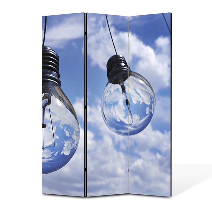 Paravan 3 piese Premium TrueColor, Art Star, Nori priviti prin sticla, Vintage, Panza pe cadru de lemn, Decoratiuni Moderne pentru Casa, 3 Panouri de 35x150, 105 x 150 cm