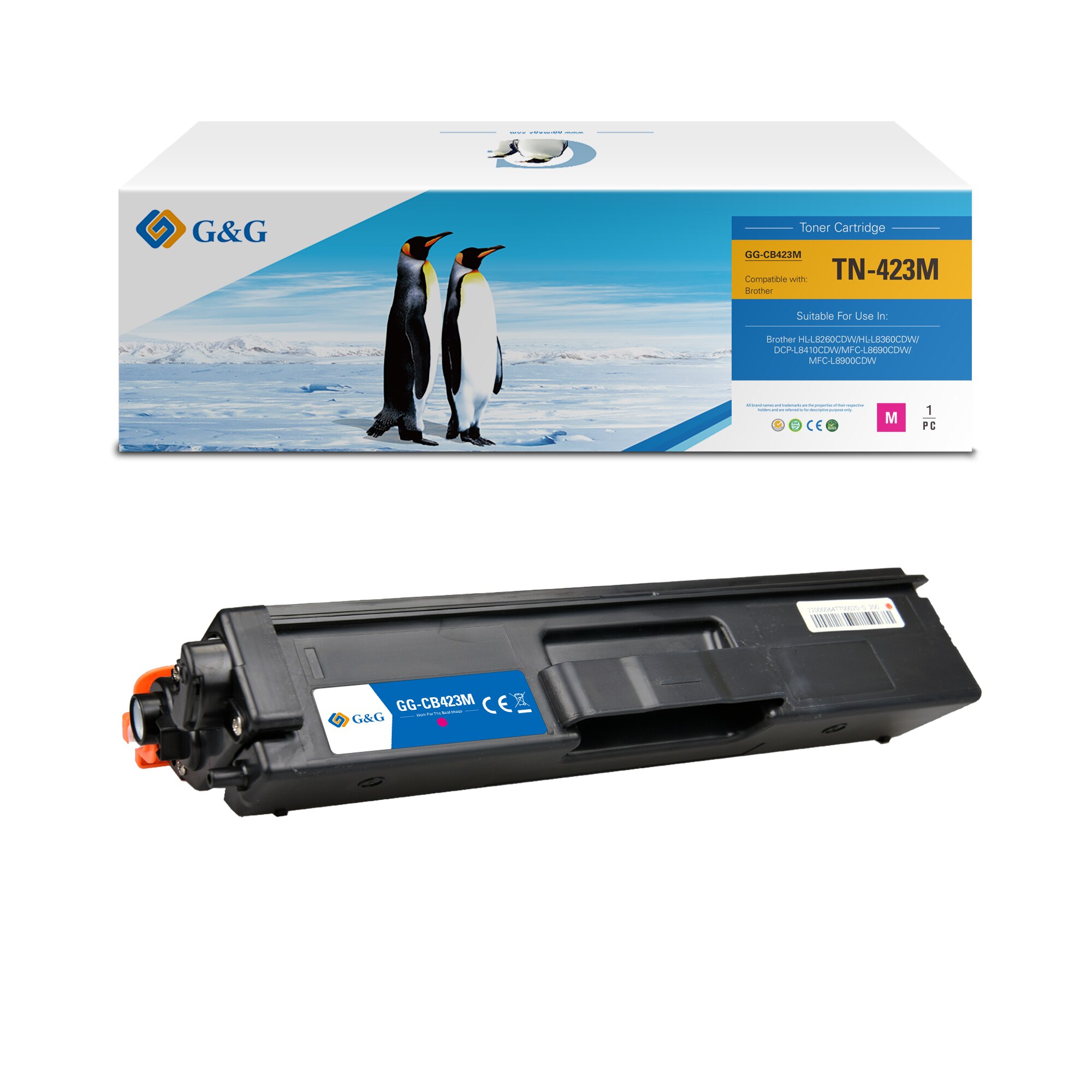 Cartus Toner G&G compatibil cu Brother HL-L8360CDW, TN423M, 4000 pag, magenta