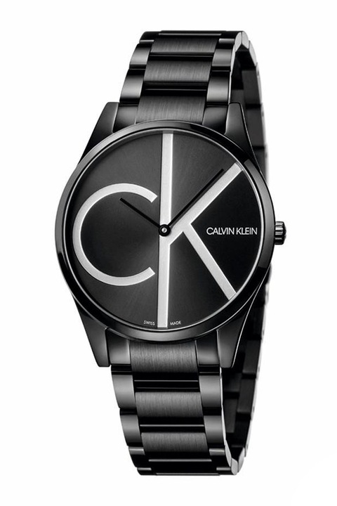 CALVIN KLEIN, Часовник с лого, Черен