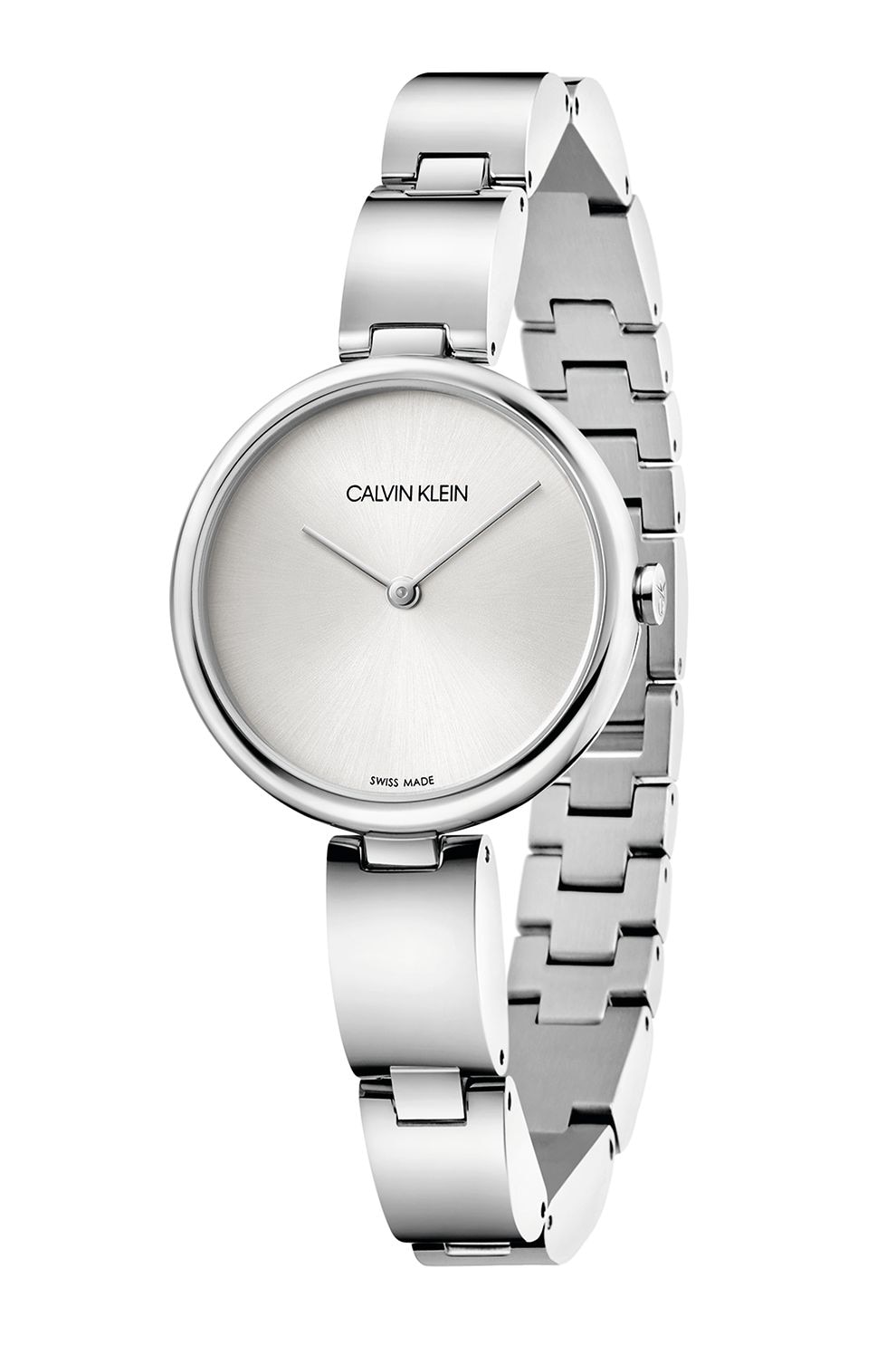 CALVIN KLEIN, Ceas de otel inoxidabil cu doi indici, Argintiu