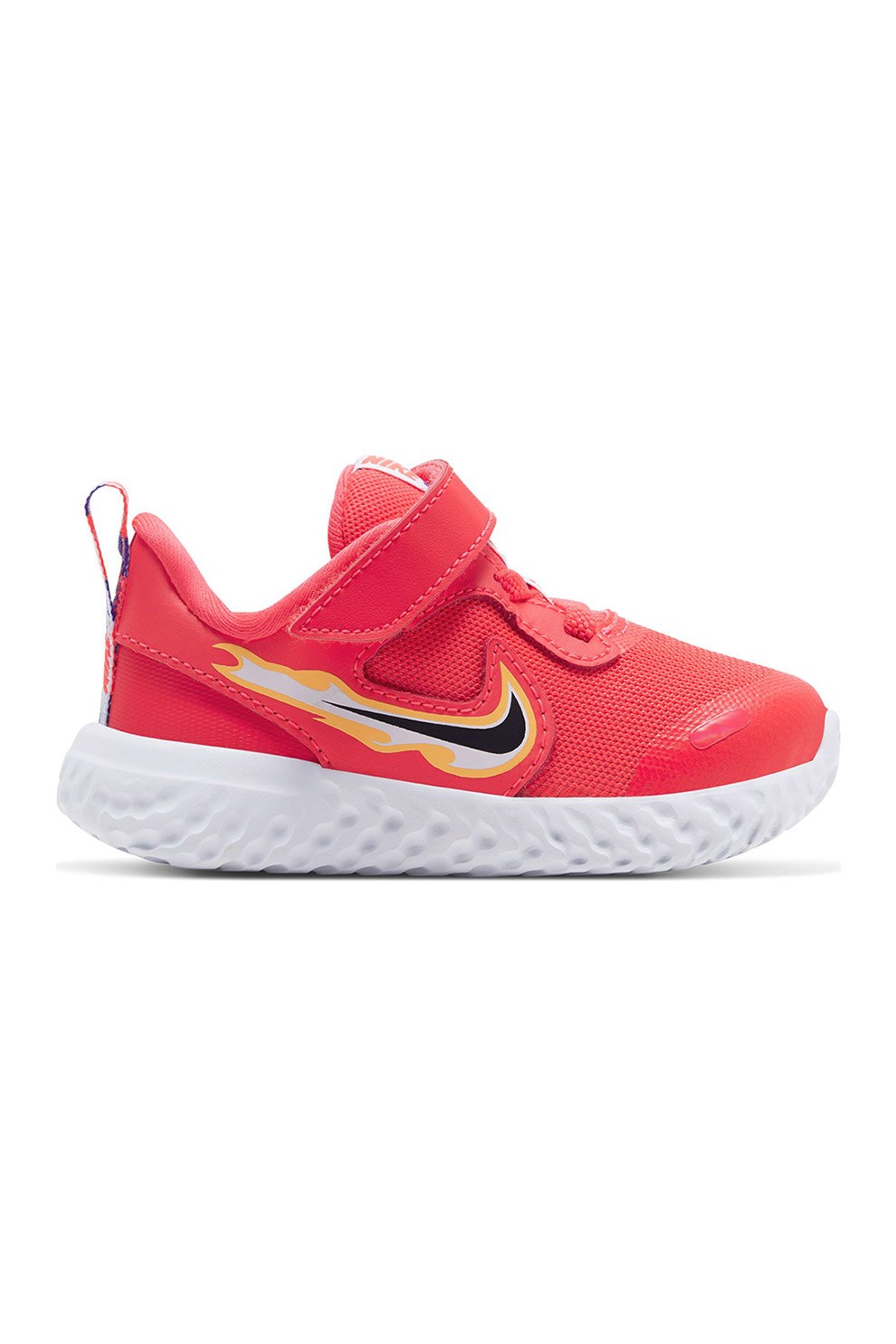 Nike, Pantofi sport cu bareta cu velcro, copii, Revolution 5, Corai, Corai, 19.5 EU