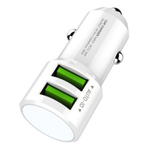Incarcator Auto Ldnio C309 Alb 2xUSB 18W cu Cablu micro USB