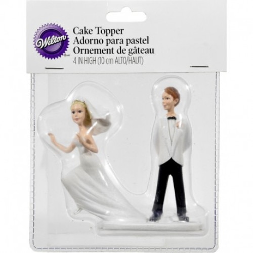 Decoratiune in forma de cuplu, pentru torturi de nunta, inaltime 10 cm, Wilton