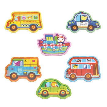 Puzzle 6 vehicule, 34 piese, 2 ani+, Andreu Toys Puzzle 6 vehicule, 34 piese, 2 ani+, Andreu Toys