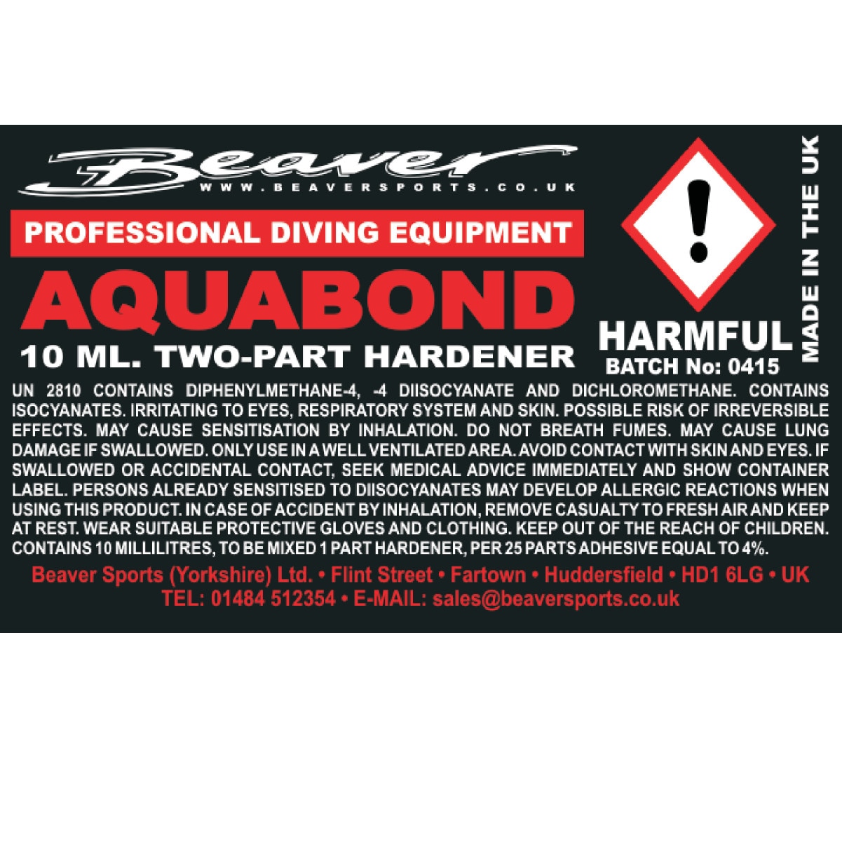Лепило с ускорител за неопрен, найлон, хипалон, Beaver Aquabond, 250 ml ...