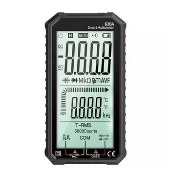 Multimetru Digital CarDiag® 620A Ecran de 4.77 inch, Detectie automata, Curent DC/AC, Voltaj, Capacitate, Rezistenta, NCV Multimetru Digital CarDiag® 620A Ecran de 4.77 inch, Detectie automata, Curent DC/AC, Voltaj, Capacitate, Rezistenta, NCV