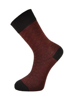 Sosete barbati din bumbac mercerizat si fibre de bambus Newton, M02, Negru si stacojiu, cu motive geometrice, 41-44 EU Sosete barbati din bumbac mercerizat si fibre de bambus Newton, M02, Negru si stacojiu, cu motive geometrice, 41-44 EU