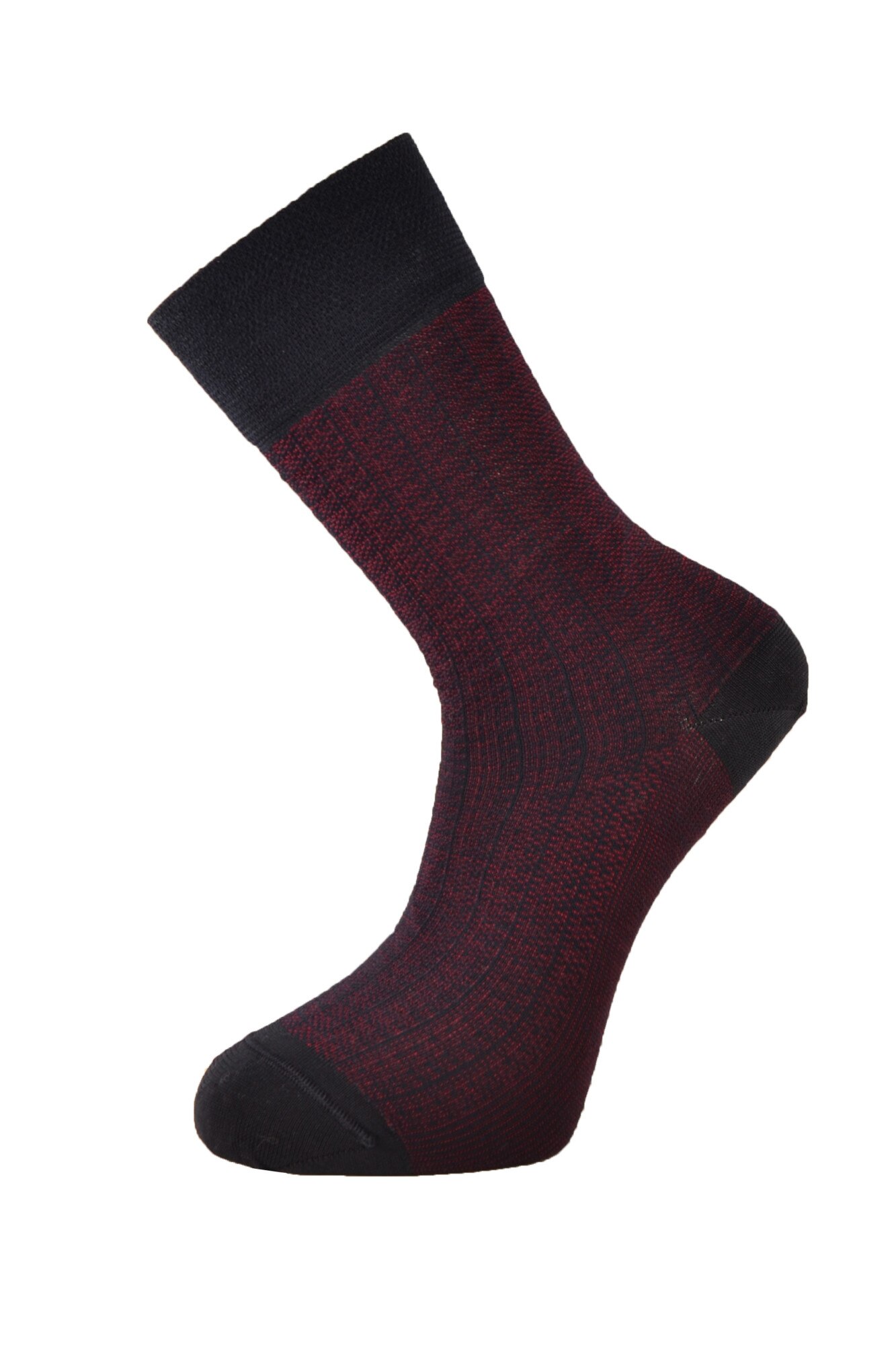 Sosete barbati din bumbac mercerizat si fibre de bambus Newton, M11, Albastru marin si bordo, cu motive geometrice, 41-44 EU