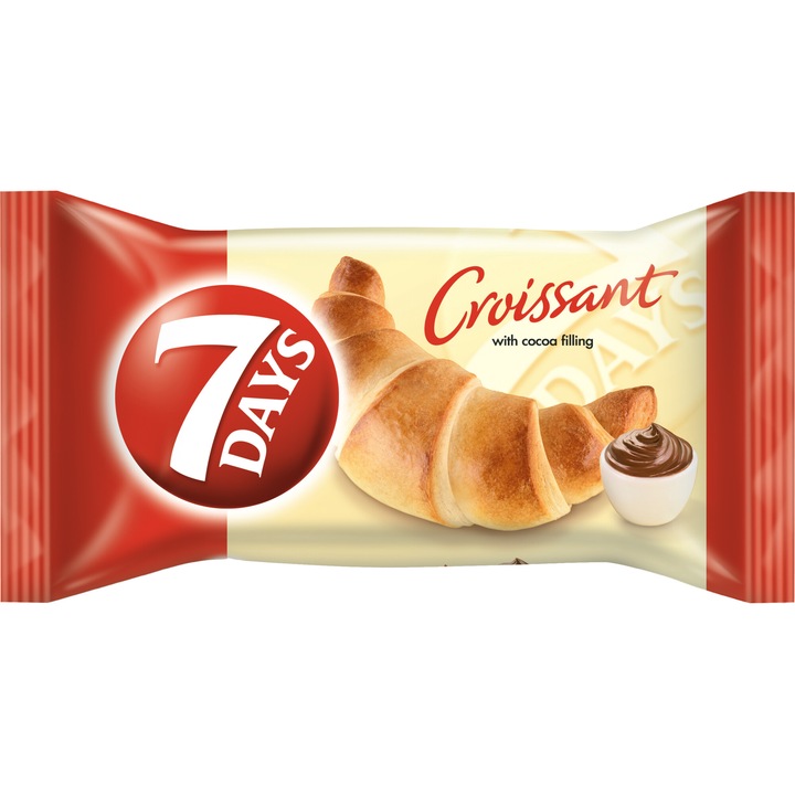 Croissant cu crema de cacao, 7Days, 65g