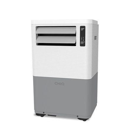 Aparat de aer conditionat mobil CHIQ 9000 BTU, Clasa A, functie de racire, ventilare si dezumidificare, kit montaj inclus, display LED, alb/gri