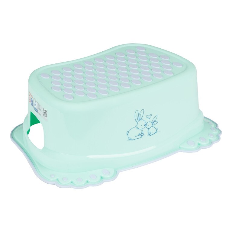 Inaltator anti-derapant pentru toaleta si chiuveta Little bunnies verde