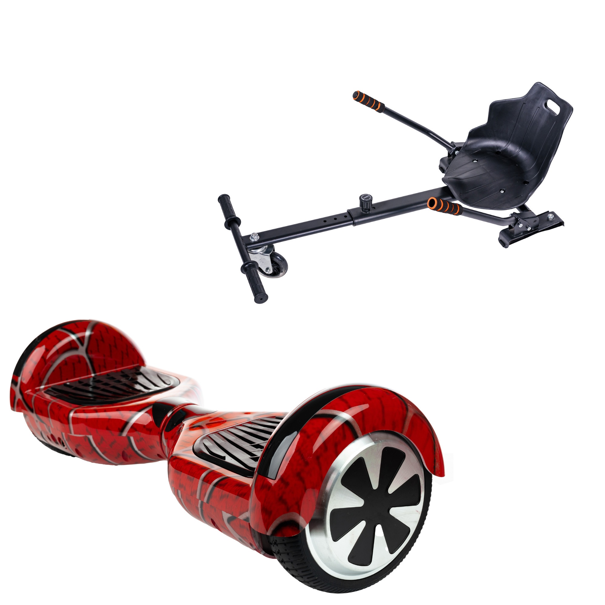 Pachet Promo: Hoverboard Smart Balance™ , Regular Red Spider + Hoverseat, HoverKart, Bluetooth, Boxe incorporate, AutoBalans, Geanta de transport, 700W, led-uri