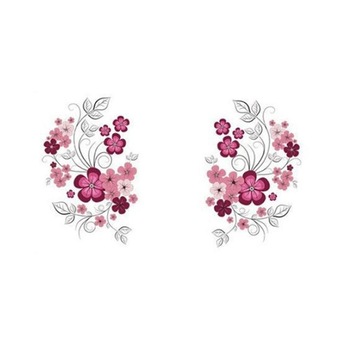 Sticker decorativ Frunze si Flori, 60x90 cm, visiniu/mov Sticker decorativ Frunze si Flori, 60x90 cm, visiniu/mov