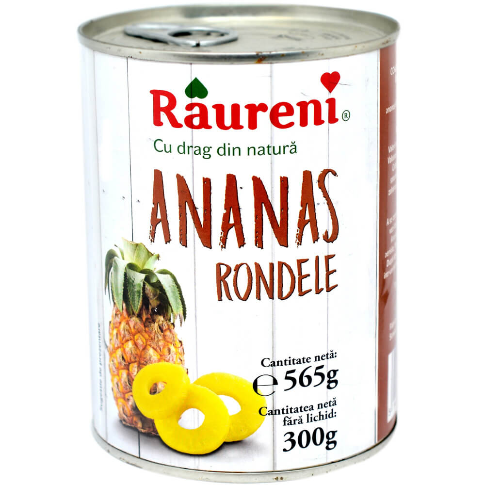 Compot de Ananas in Sirop Raureni, Rondele de Ananas, 565g