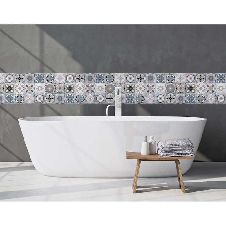 Öntapadós csempe matrica Marokkó szürke, 2 x 30 x 30 cm