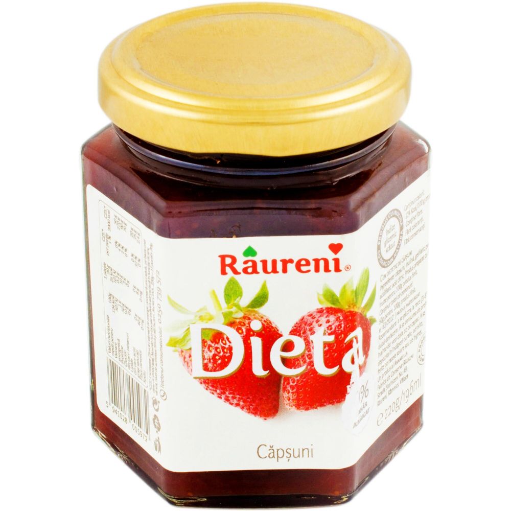 Gem de Capsuni Dietetic Raureni, 220 g