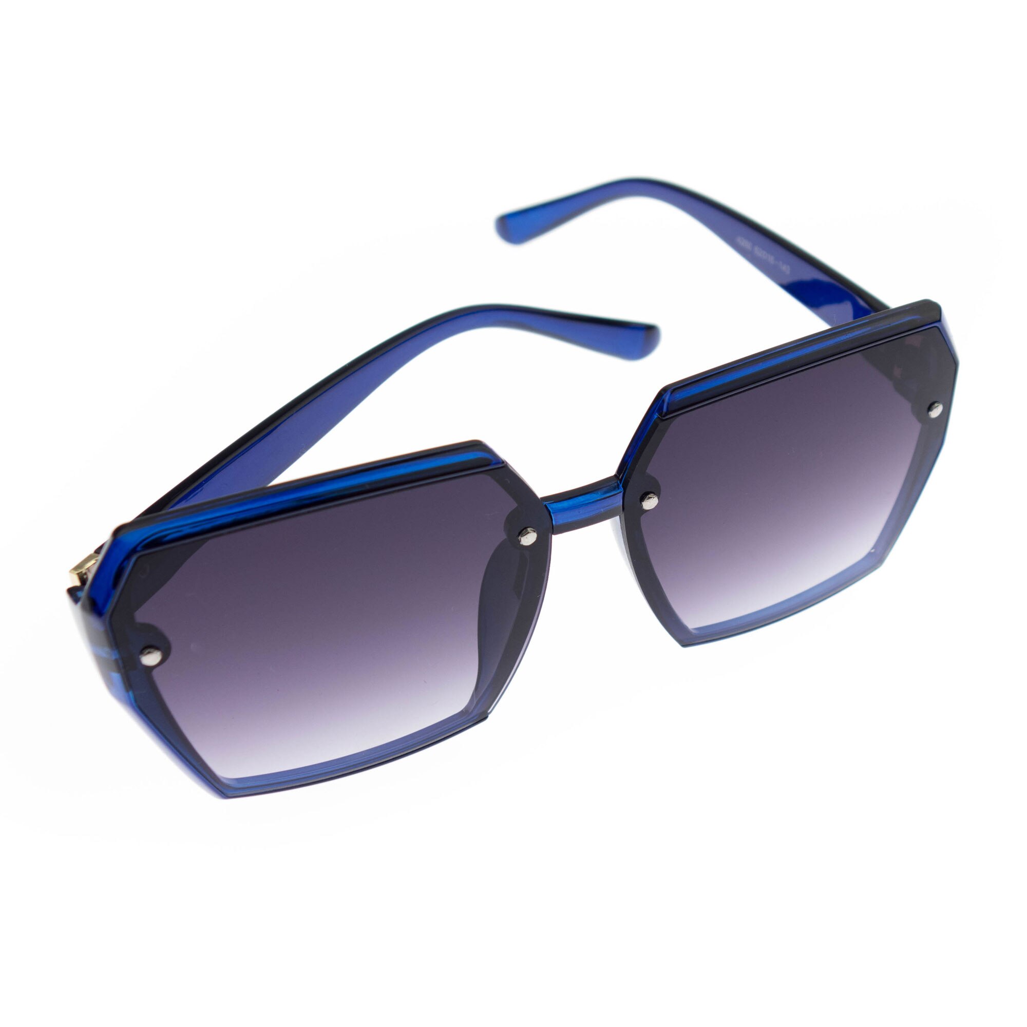 Ochelari de soare, Dama, Albastru cu detalii aurii, lentila gri degrade - OCS309