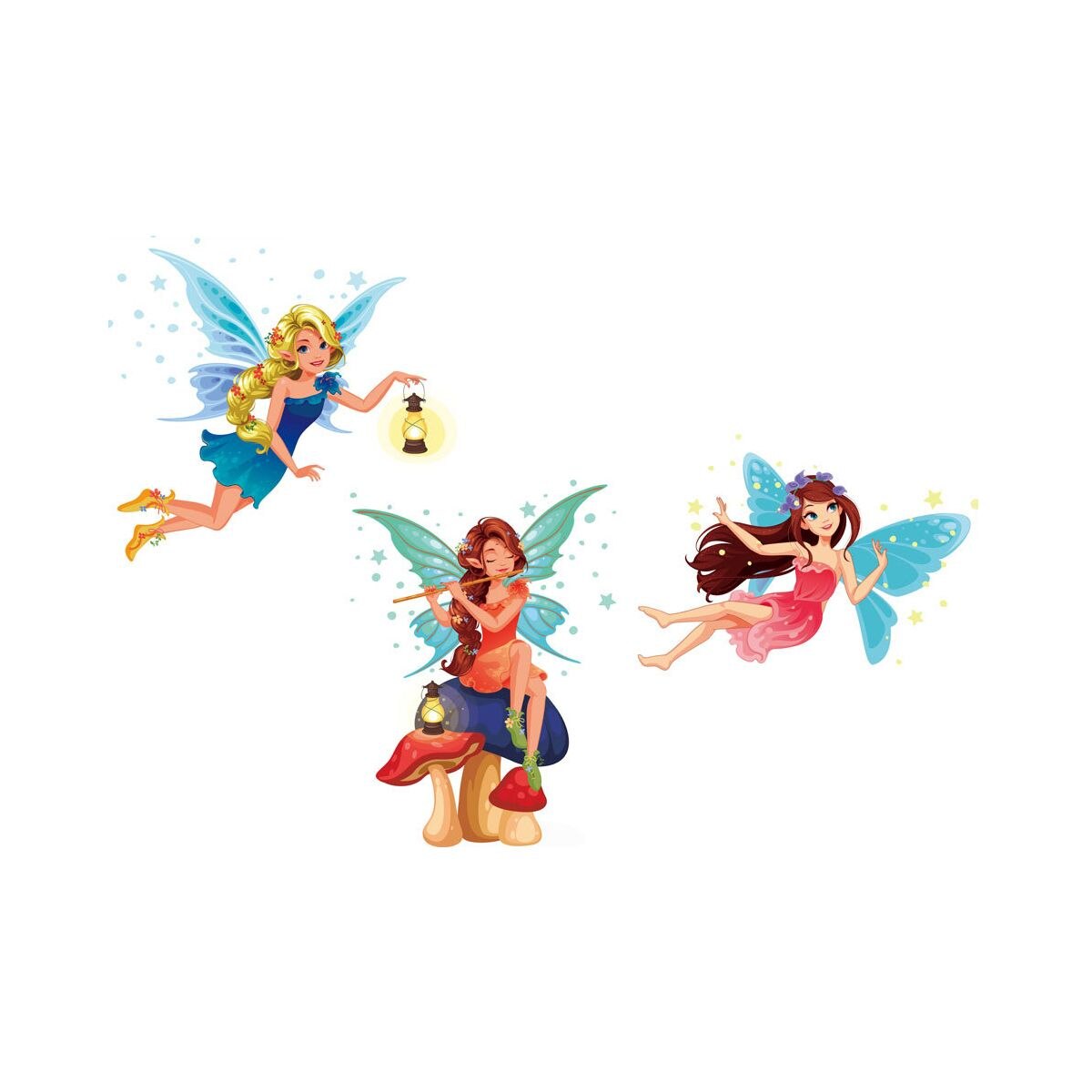 Sticker decorativ cu Zane, pentru camera copiilor, 50x70 cm, multicolor