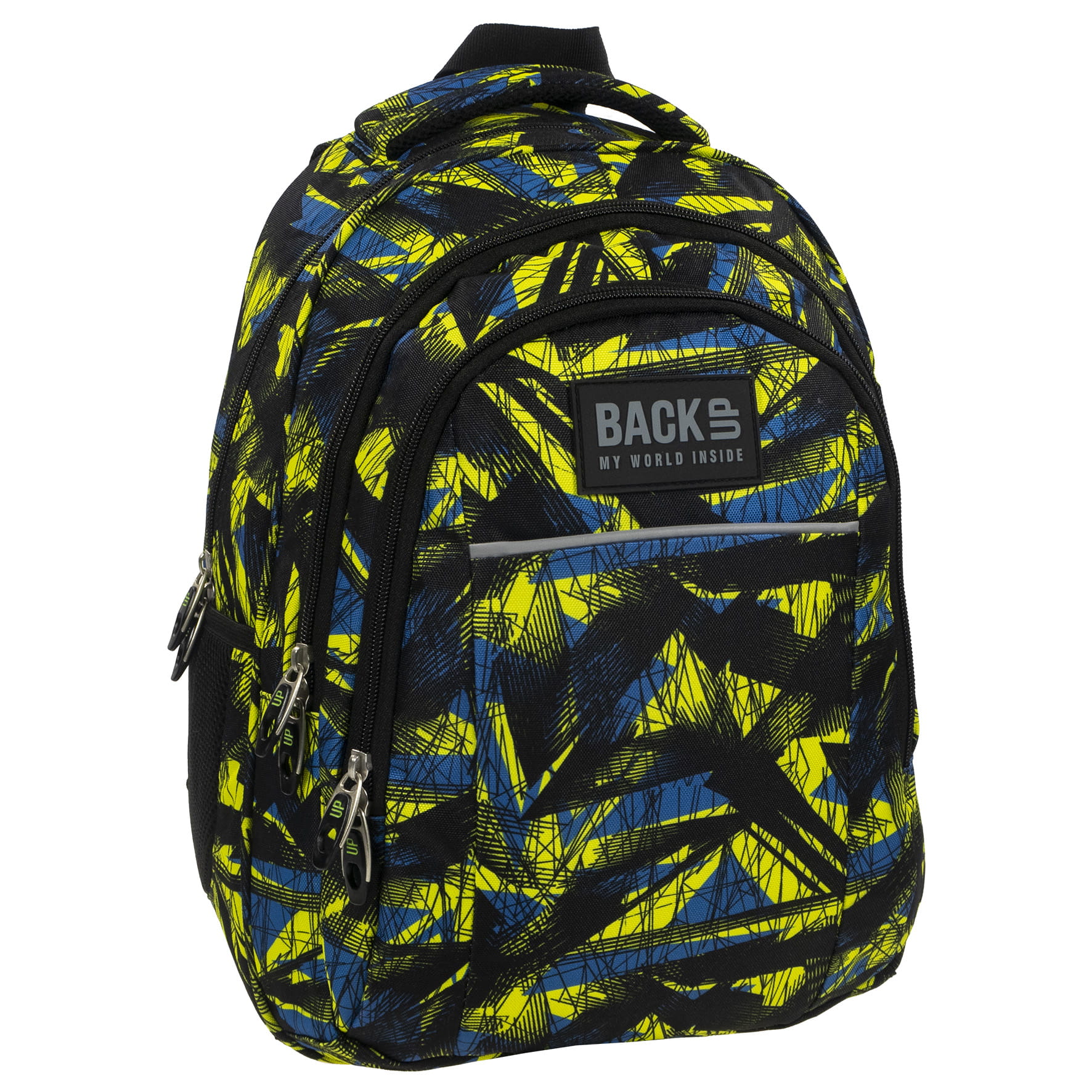 Rucsac scoala BackUP model H 29 geometrie, multicolor