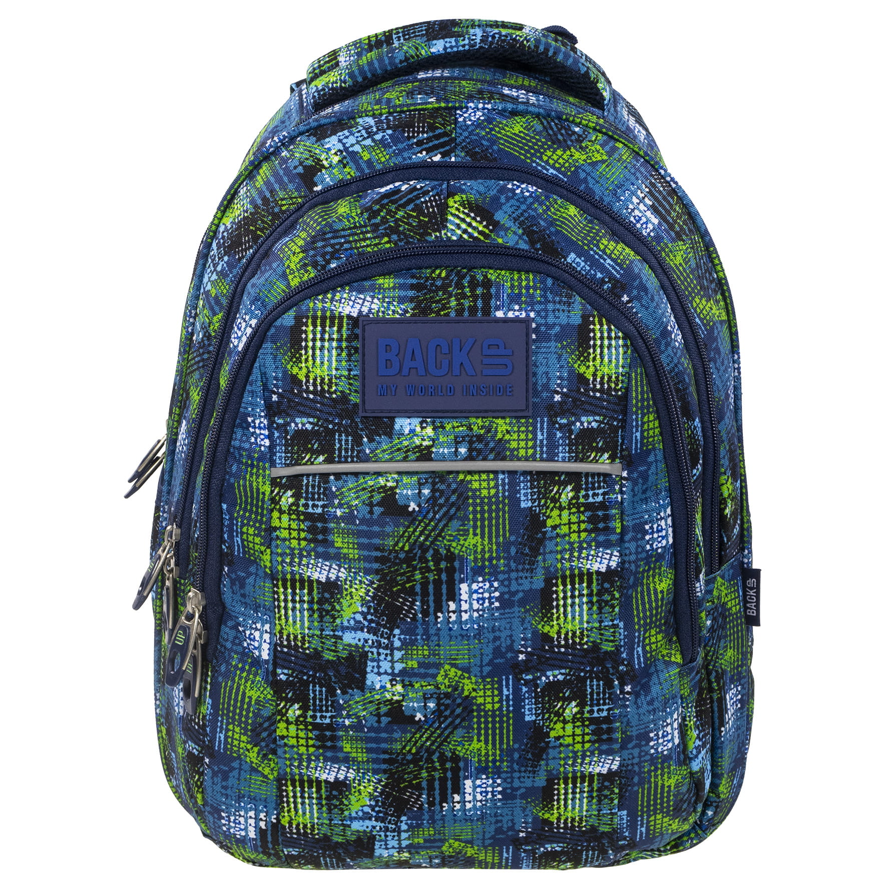Rucsac scoala BackUP model H 30 geometrie, multicolor