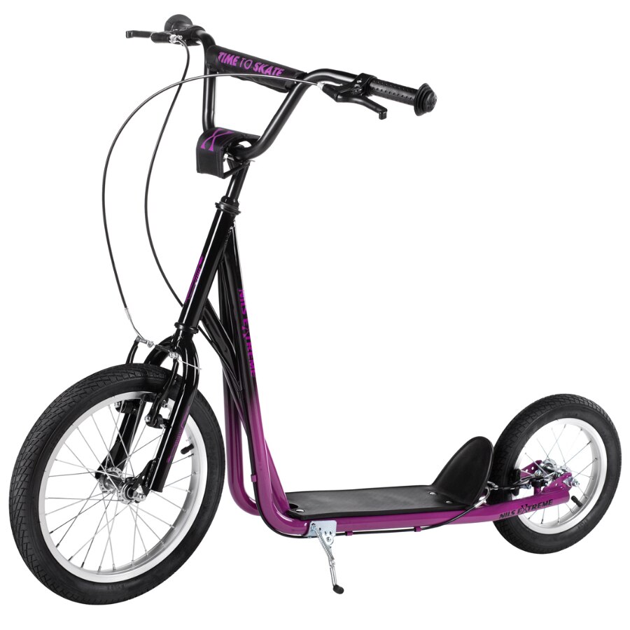 Trotineta copii si adolescenti Nils Extreme WH118AN Negru/Violet, roti 16/12 inch