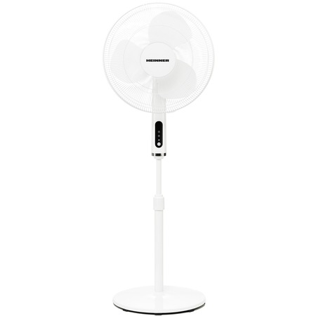 Ventilator cu picior Heinner HMSF-D3WH, 40 W, Control Touch, 3 viteze, Temporizator 7h, 3 moduri ventilare, Telecomanda, Alb