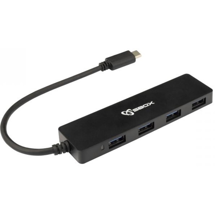 Hub SBOX H-404 ,Type-C, USB-3.1, 4 Porturi , Negru