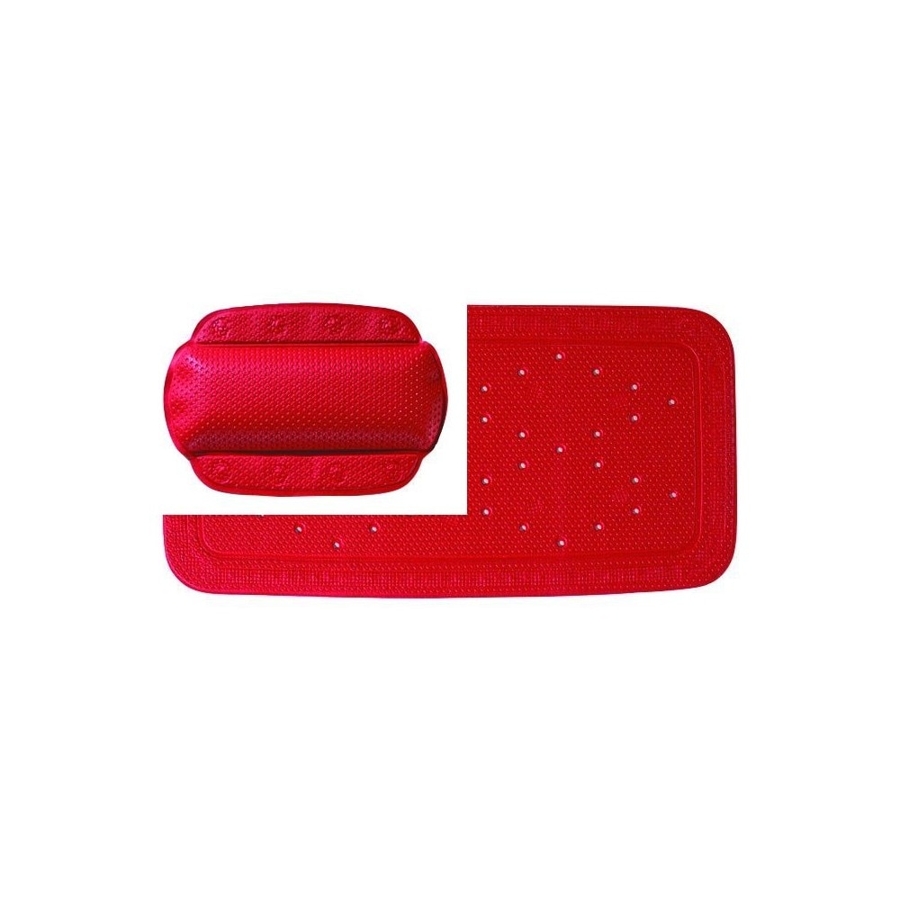 Set accesorii antiderapante pentru cada, rosu, 2 piese