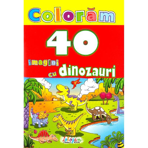 Coloram 40 de imagini cu dinozauri