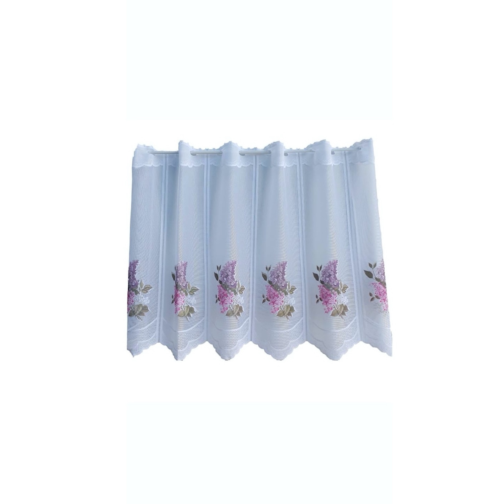 Perdea scurta, Liliac roz, 60 cm x 100 cm