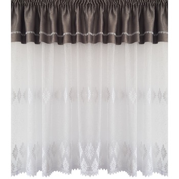 Perdea Decorint confectionata (PB.589), Alb, gri, 300 x 145 Perdea Decorint confectionata (PB.589), Alb, gri, 300 x 145