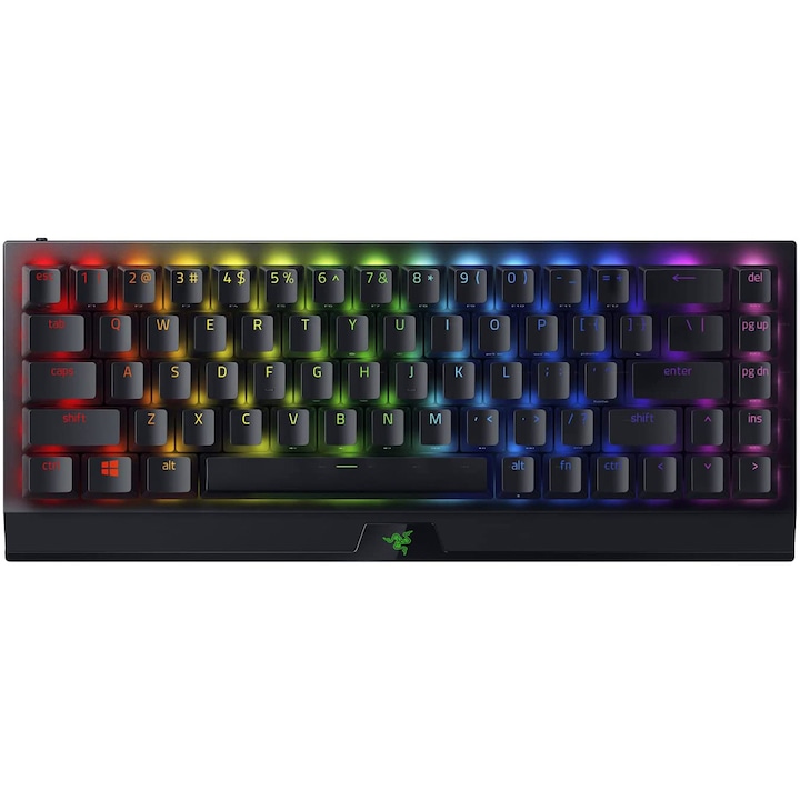Tastatura gaming mecanica Razer BlackWidow V3 Mini, wireless HyperSpeed, format 65%, iluminare Chroma RGB, switch Razer Green, Negru