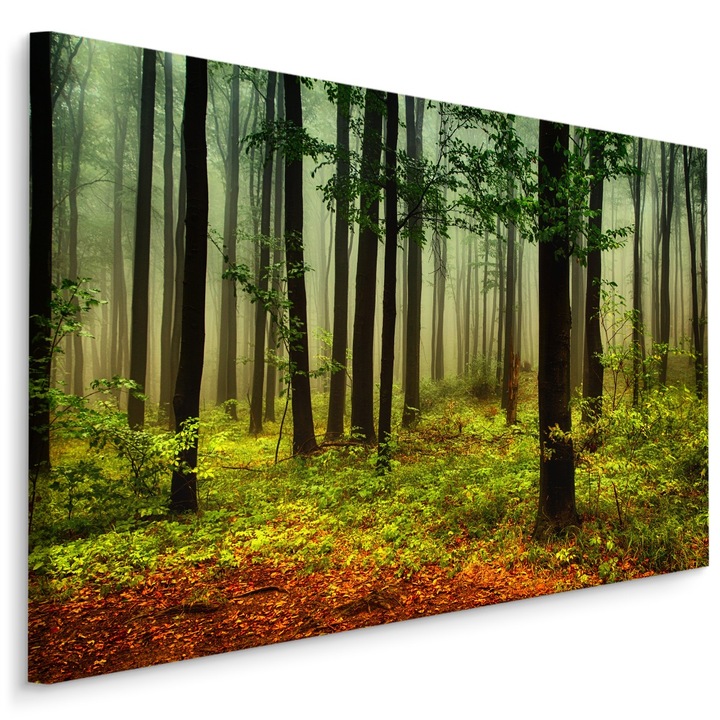 Tablou pentru Sufragerie PEISAJ de Padure NATURA 3D 90cm x 60cm Canvas, Living, Dormitor, Efect 3D, Decor