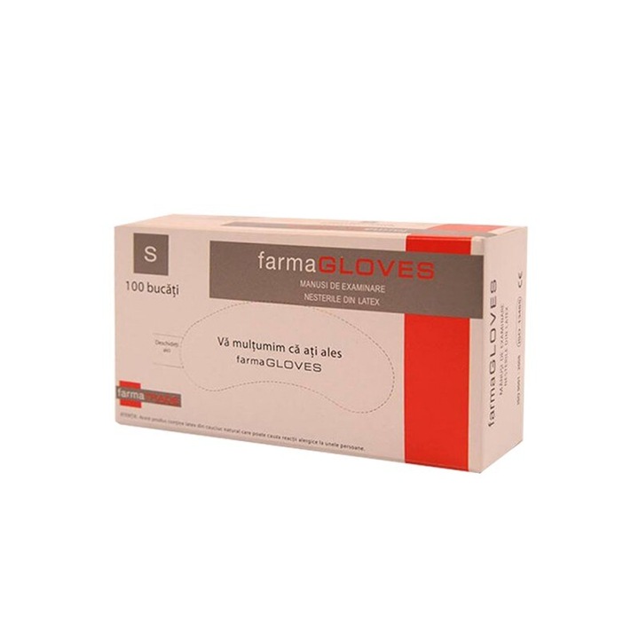 Set 100 buc manusi examinare TopGloves latex pudrate L