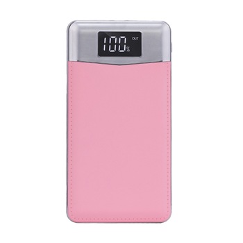 Powerbank 10000 mAh, Pyramid®, 2 x usb, display, fast charge, led, roz, PB138 Powerbank 10000 mAh, Pyramid®, 2 x usb, display, fast charge, led, roz, PB138