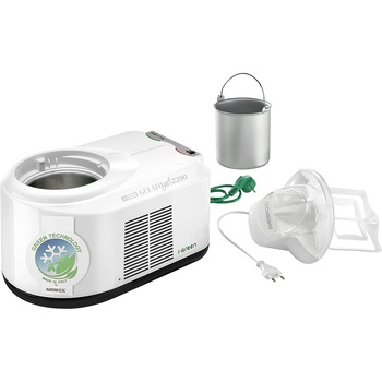 Aparat de preparat inghetata Nemox, Chef 2200 i-green, compresor integrat, ciclu productie 20/25 min pentru 8-10 persoane, bol 1,5 l din aluminiu, accesorii incluse, alb Aparat de preparat inghetata Nemox, Chef 2200 i-green, compresor integrat, ciclu productie 20/25 min pentru 8-10 persoane, bol 1,5 l din aluminiu, accesorii incluse, alb