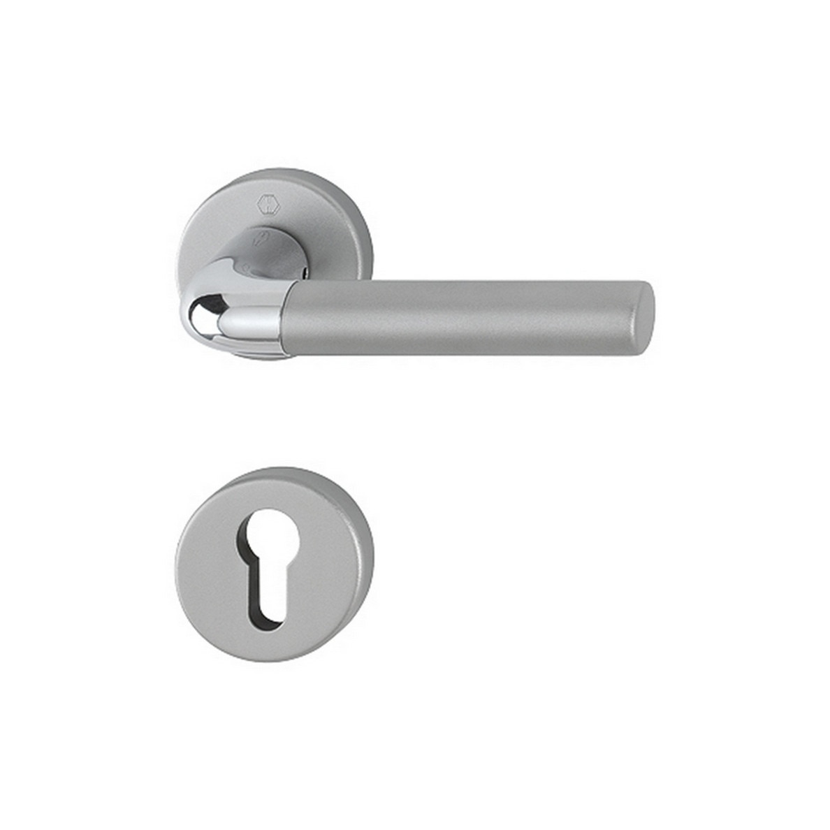 Maner usa interior, Hoppe Bremen, cu rozeta pentru cilindru, material aluminiu, crom lucios/satinat