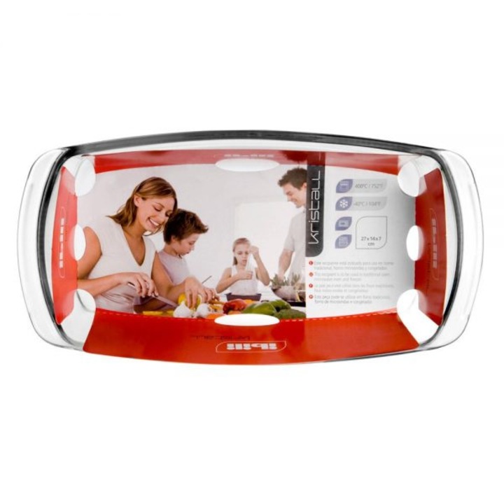 Tava copt Ibili-Kristall, sticla borosilicata, 27x14x7 cm, transparent