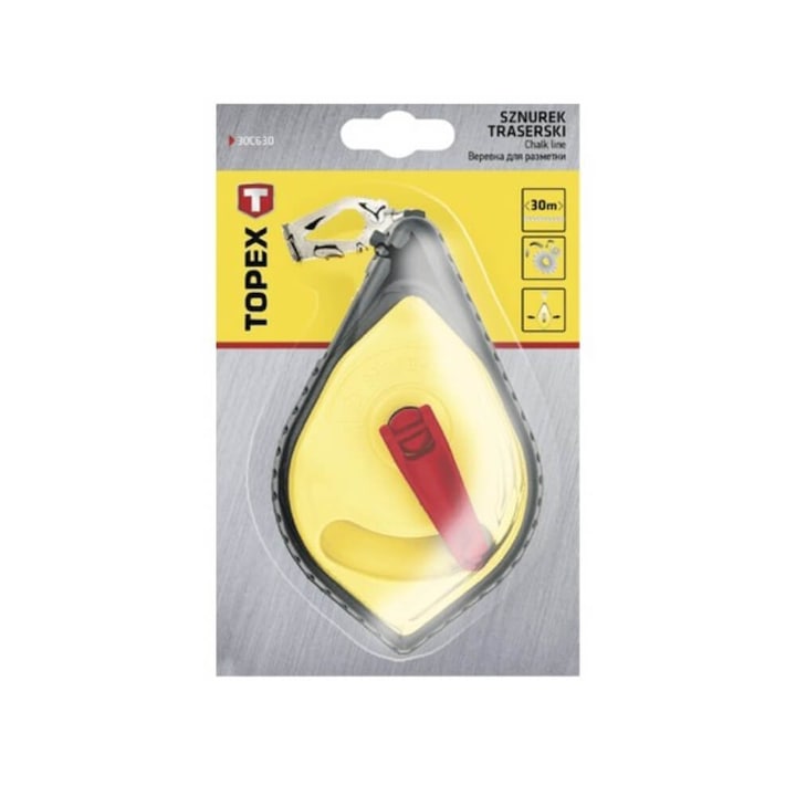 Fir de Trasat Topex, 30 m, Cutie de Plastic cu Manivela