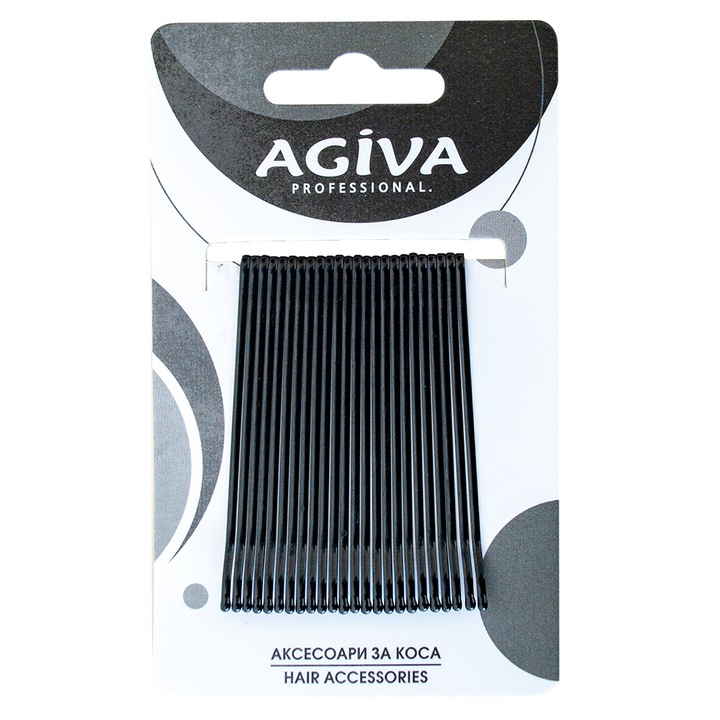 Agiva Professional, Hajcsat 6 cm, 24 db, Fekete