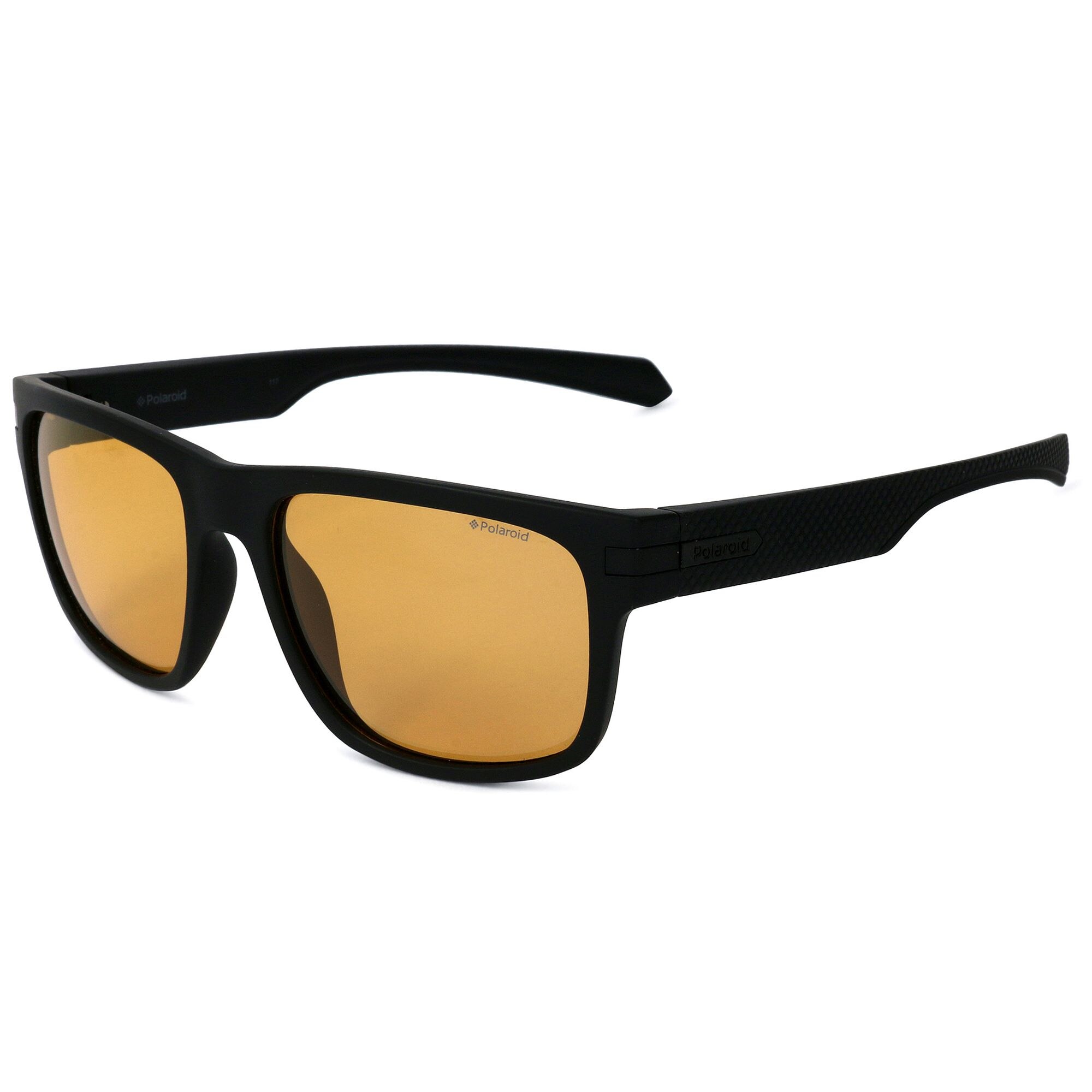 Ochelari de soare barbati Polaroid Rectangular Matte Black/Orange Polarized PLD2066/S 003/HE