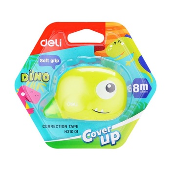 Banda Corectoare Deli Dino, 5mm x 8m, Verde Banda Corectoare Deli Dino, 5mm x 8m, Verde