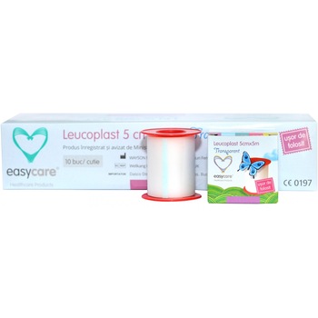 Leucoplast Transparent 5cm x 5m in cutie individuala Easycare, 10 bucati Leucoplast Transparent 5cm x 5m in cutie individuala Easycare, 10 bucati