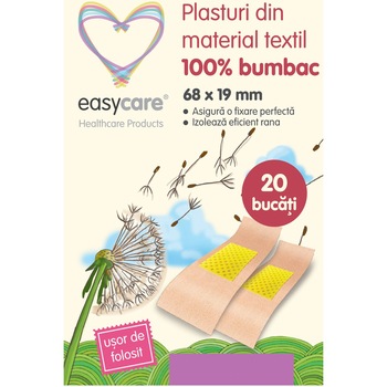 Plasturi din panza 68x19 mm 20 buc/cut Easycare, 10 bucati Plasturi din panza 68x19 mm 20 buc/cut Easycare, 10 bucati